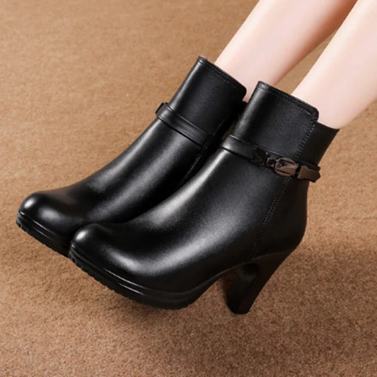 Damen-Ankle-Boots aus echtem Leder