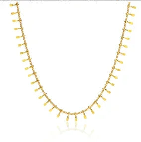 Collier délicat vintage en acier inoxydable texturé