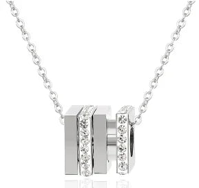 Collier délicat vintage en acier inoxydable texturé