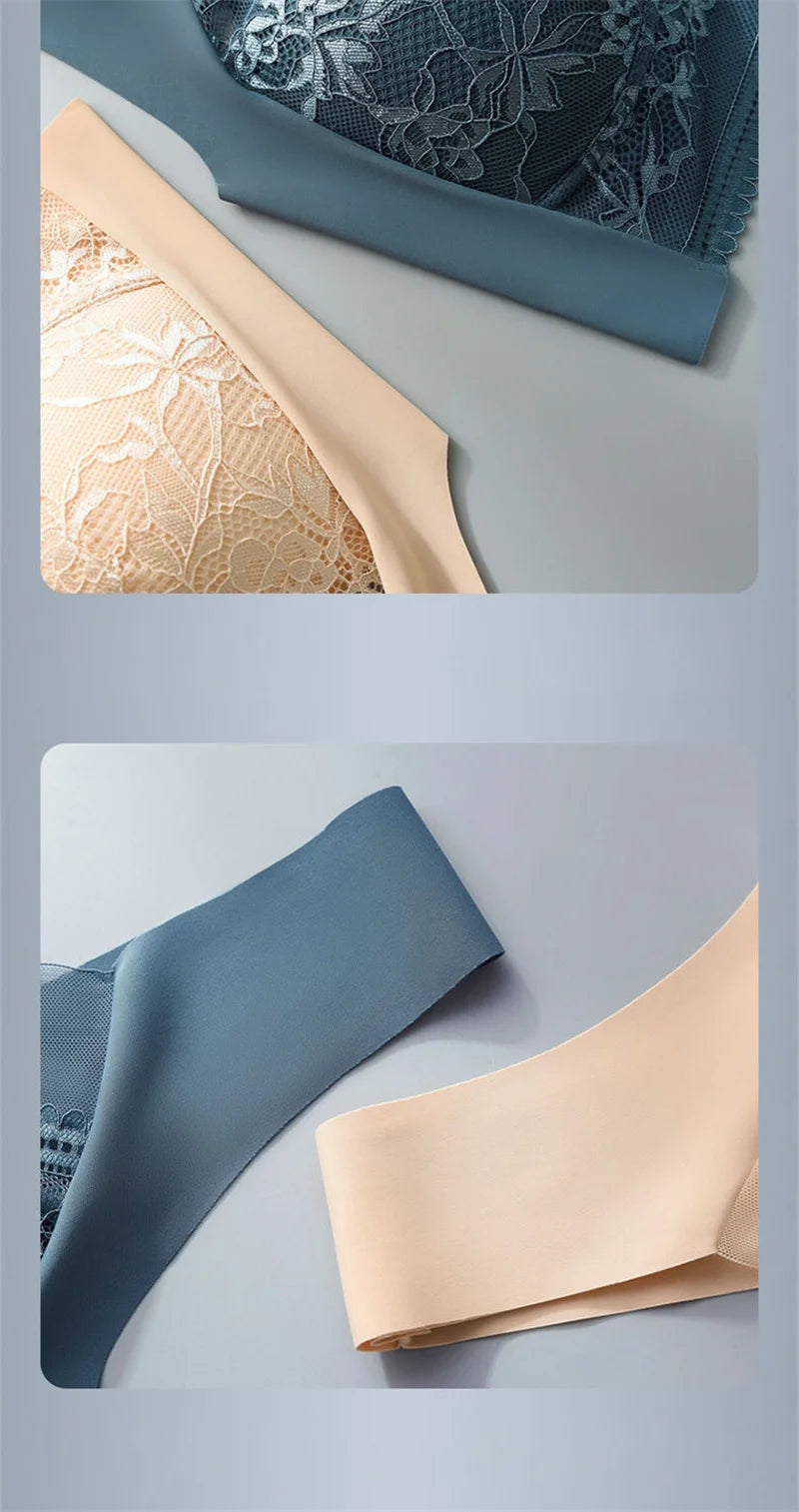Soutiens-gorge en dentelle sexy pour femmes, soutien-gorge transparent à bonnets emboîtants, couleur unie, col en V, crop top sans coutures, push-up, lingerie respirante